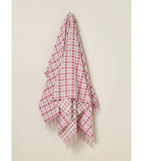 Plaid MILAN Rose - Couverture douce en laine mérinos Bronte by Moon anglaise plaid tartan ecossais 100 laine highland