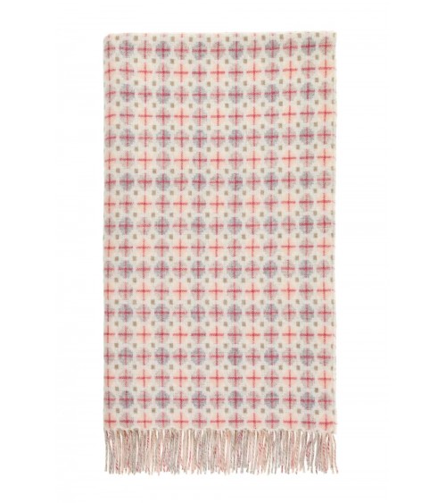 Plaid MILAN Blush - Couverture en laine mérinos Bronte by Moon anglaise plaid tartan ecossais 100 laine highland