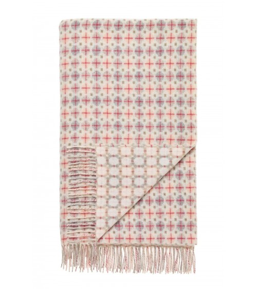 Plaid MILAN Blush - Couverture en laine mérinos Bronte by Moon anglaise plaid tartan ecossais 100 laine highland