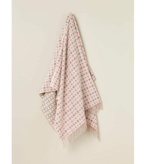 Plaid MILAN Blush - Couverture en laine mérinos Bronte by Moon anglaise plaid tartan ecossais 100 laine highland