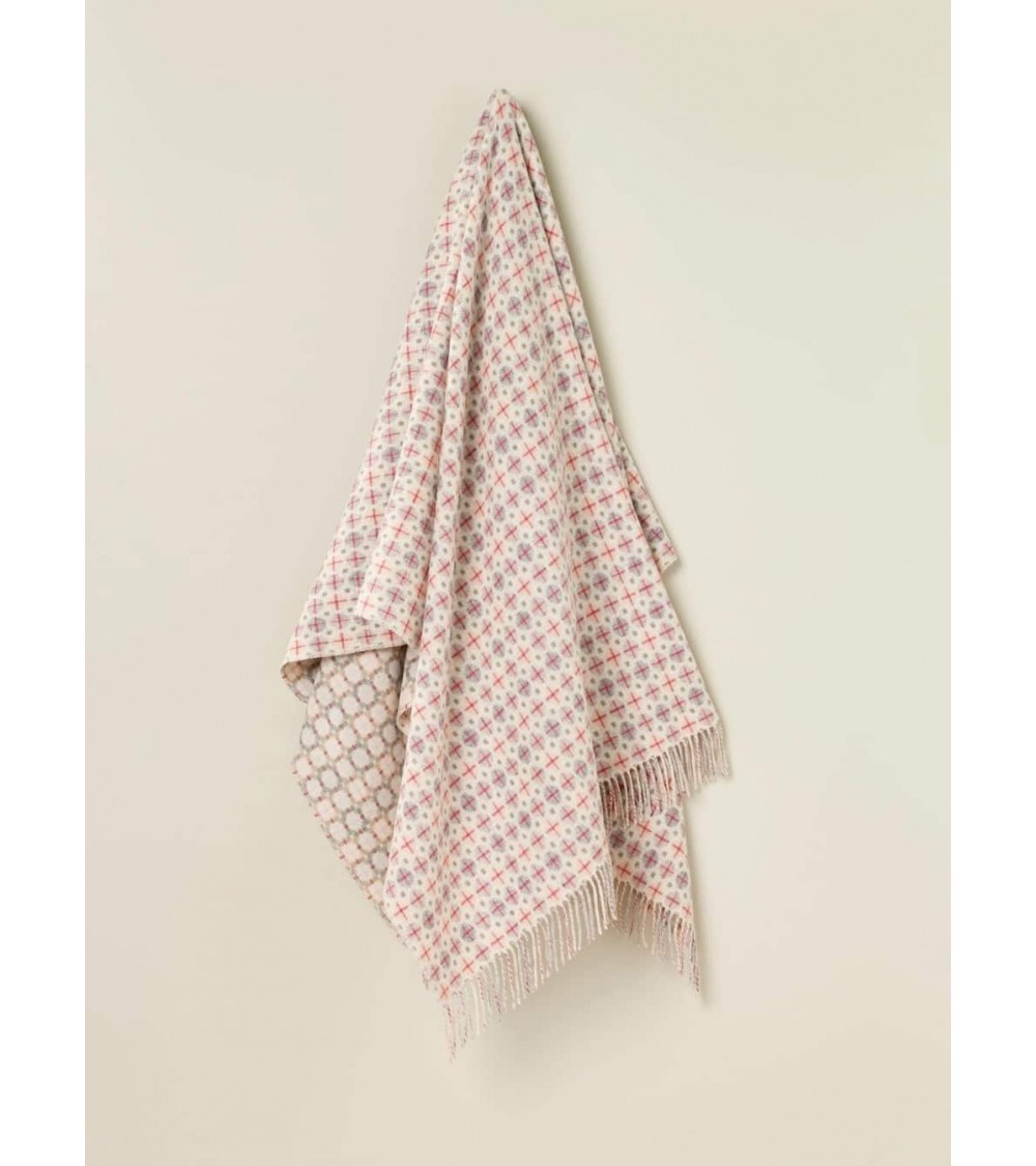 Plaid MILAN Blush - Couverture en laine mérinos Bronte by Moon anglaise plaid tartan ecossais 100 laine highland