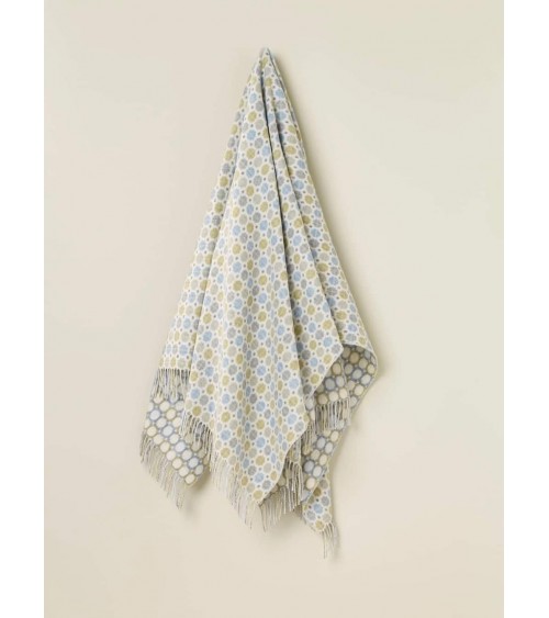 Plaid MILAN Bleu - Couverture en laine mérinos Bronte by Moon un plaid cocooning couverture chaude douce plaide lit