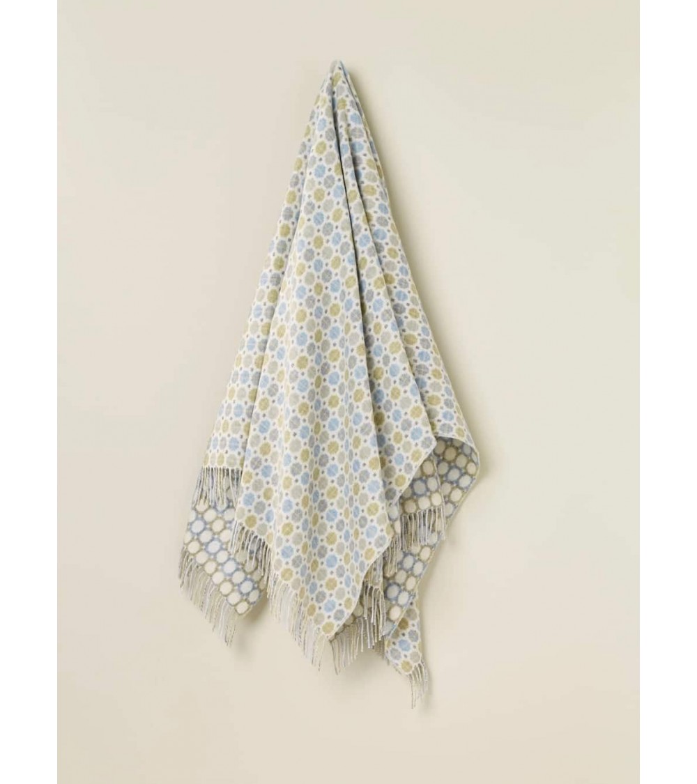 Plaid MILAN Bleu - Couverture en laine mérinos Bronte by Moon plaide pour canapé de lit cocooning chaud