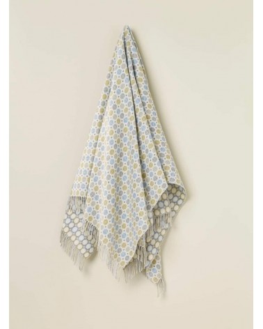Plaid MILAN Bleu - Couverture en laine mérinos Bronte by Moon un plaid cocooning couverture chaude douce plaide lit