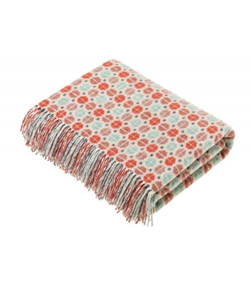 MILAN Coral & Mint - Merino wool blanket Bronte by Moon warm cozy soft sofa throw blanket picnic throws and blankets