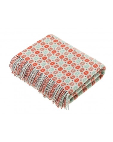 MILAN Coral & Mint - Merino wool blanket Bronte by Moon warm cozy soft sofa throw blanket picnic throws and blankets