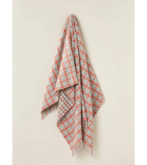 MILAN Coral & Mint - Merino wool blanket Bronte by Moon warm cozy soft sofa throw blanket picnic throws and blankets