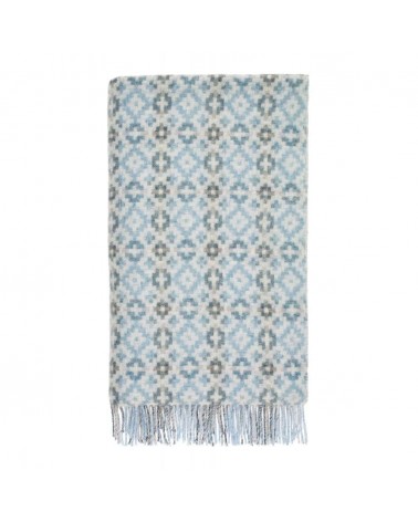 Dartmouth Blue - Pure new wool blanket Bronte by Moon warm cozy soft sofa throw blanket picnic throws and blankets