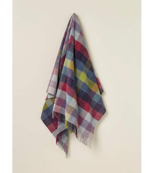 Plaid Harlequin Moorland - Couverture en pure laine vierge Bronte by Moon anglaise plaid tartan ecossais 100 laine highland