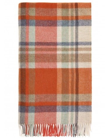 Plaid Portree Orange - Couverture en laine mérinos Bronte by Moon un plaid cocooning couverture chaude douce plaide lit