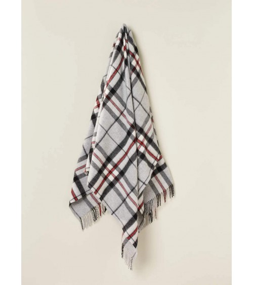 Tartan throw Grey Thompson - Pure new wool blanket Bronte by Moon clan plaids english sofa cozy soft throw blanket