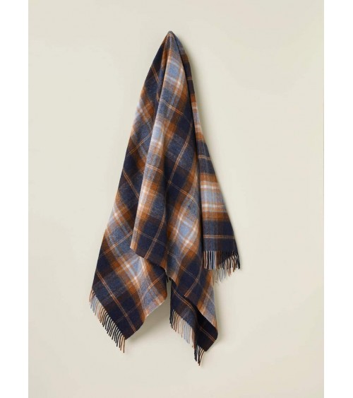 Plaid Winterton Bleu marine - couverture en laine mérinos Bronte by Moon plaide pour canapé de lit cocooning chaud