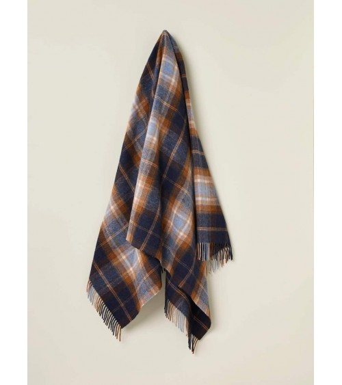 Plaid Winterton Bleu marine - couverture en laine mérinos Bronte by Moon un plaid cocooning couverture chaude douce plaide lit