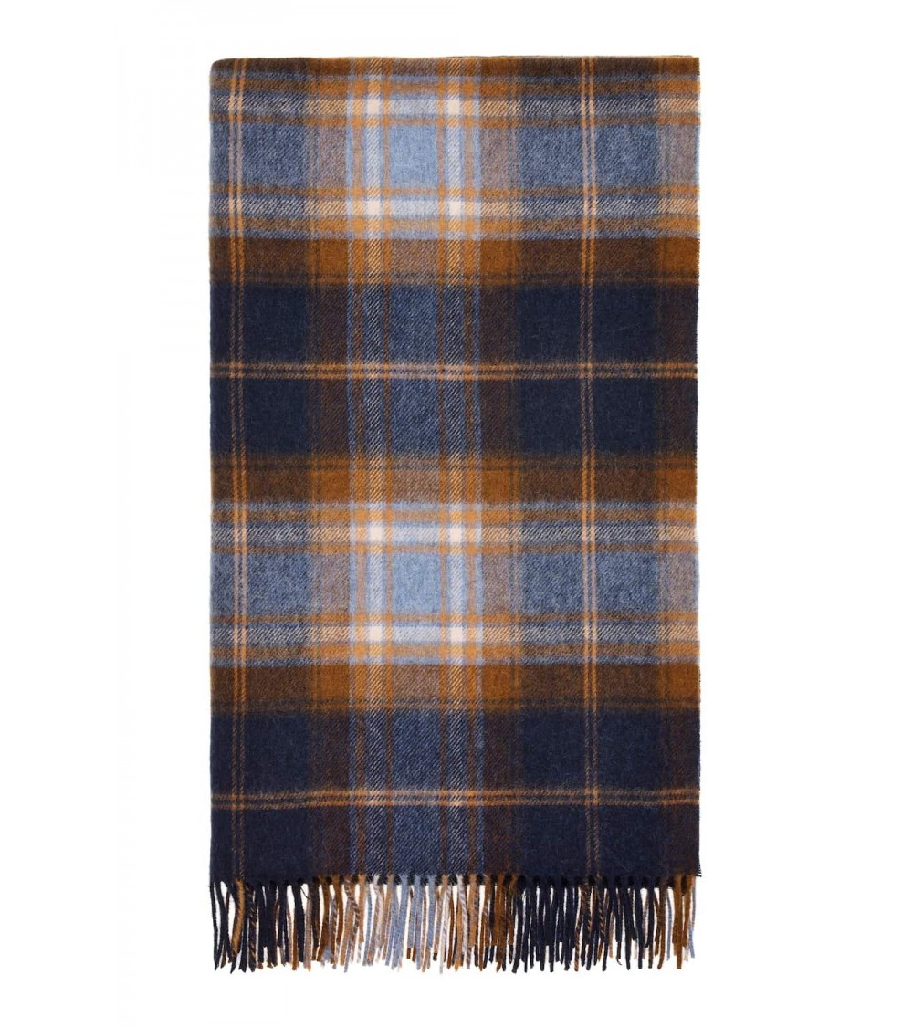 Winterton Navy - Coperta di lana merino Bronte by Moon plaid per divano in lana coperta morbida letto matrimoniale plaides 10...