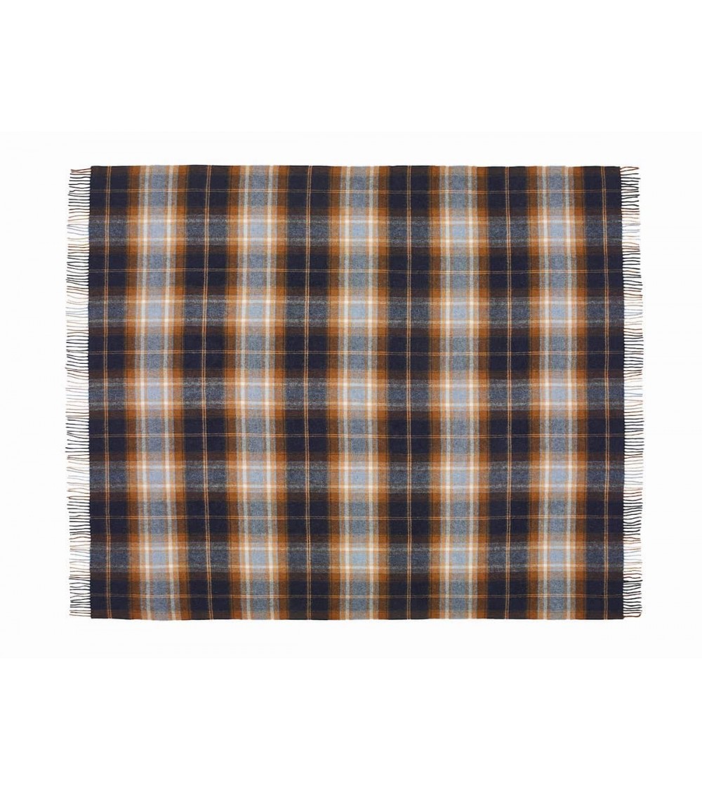 Winterton Navy - Merino wool blanket Bronte by Moon warm cozy soft sofa throw blanket picnic throws and blankets