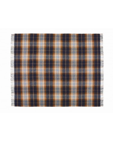 Plaid Winterton Bleu marine - couverture en laine mérinos Bronte by Moon plaide pour canapé de lit cocooning chaud