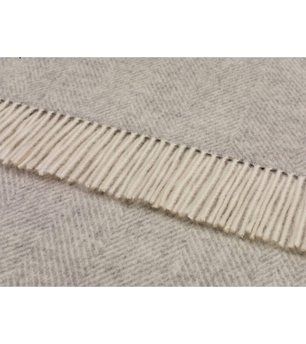 HERRINGBONE Grey - Coperta di lana merino Bronte by Moon plaid per divano in lana coperta morbida letto matrimoniale plaides ...