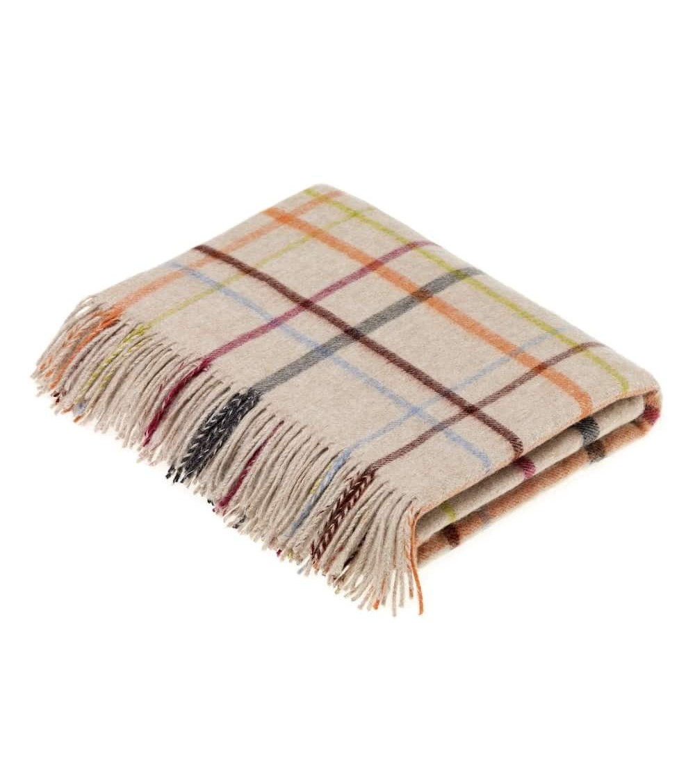 Plaid Variable WINDOWPANE Beige / Multi - Couverture en laine Bronte by Moon un plaid cocooning couverture chaude douce plaid...