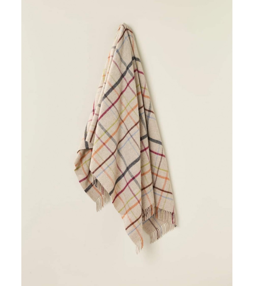 Plaid Variable WINDOWPANE Beige / Multi - Couverture en laine Bronte by Moon un plaid cocooning couverture chaude douce plaid...