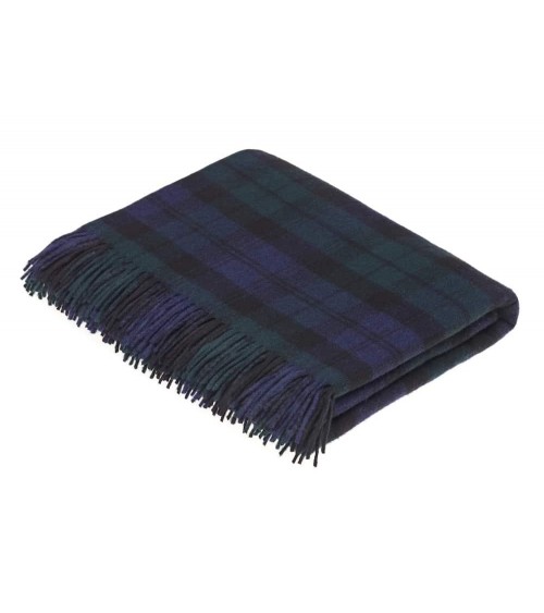 BLACK WATCH - Pure new wool blanket Bronte by Moon clan plaids english sofa cozy soft throw blanket