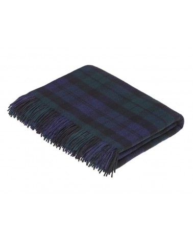 BLACK WATCH - Pure new wool blanket Bronte by Moon clan plaids english sofa cozy soft throw blanket