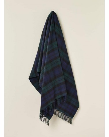 BLACK WATCH - Pure new wool blanket Bronte by Moon clan plaids english sofa cozy soft throw blanket