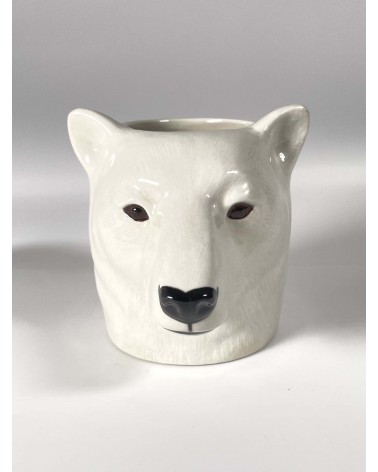 Polar Bear - Animal Pencil pot & Flower pot Quail Ceramics pretty pen pot holder cutlery toothbrush makeup brush