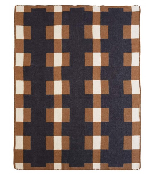 MARTA Marron - Couverture en laine Brita Sweden anglaise plaid tartan ecossais 100 laine highland