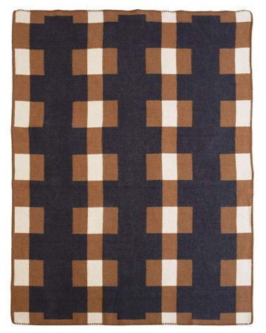 MARTA Marron - Couverture en laine Brita Sweden anglaise plaid tartan ecossais 100 laine highland