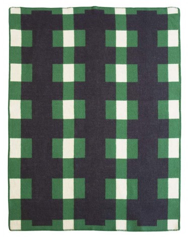 MARTA Vert - Couverture en laine Brita Sweden un plaid cocooning couverture chaude douce plaide lit