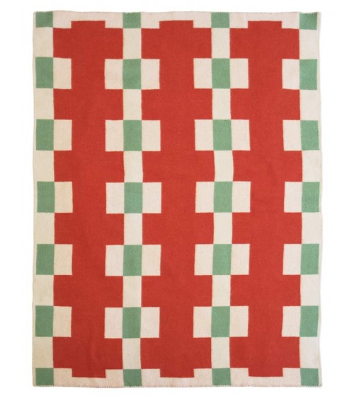 MARTA Red - Wool blanket Brita Sweden warm cozy soft sofa throw blanket picnic throws and blankets
