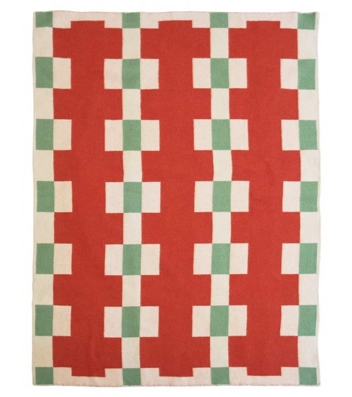 MARTA Rouge - Couverture en laine Brita Sweden un plaid cocooning couverture chaude douce plaide lit