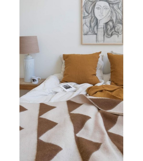 ARCTIC Cinnamon - Couverture en laine Brita Sweden plaide pour canapé plaid cocooning couverture douce suisse