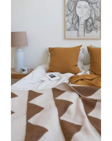 ARCTIC Cinnamon - Coperta di lana Brita Sweden coperte plaid di qualità per da divano svizzera