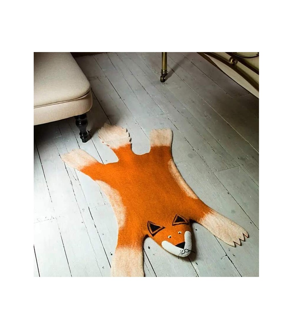 Finlay - Fox rug - Wool animal rug Sew Heart Felt animal rugs for nursery animal rug for living room kids