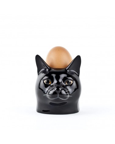 Lucky - Black Cat - Eggcup Quail Ceramics cute egg cup holder