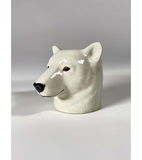 Polar Bear - Animal Pencil pot & Flower pot Quail Ceramics pretty pen pot holder cutlery toothbrush makeup brush