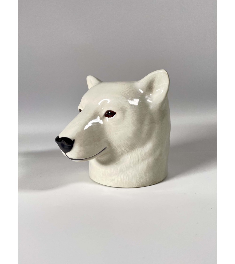 Polar Bear - Animal Pencil pot & Flower pot Quail Ceramics pretty pen pot holder cutlery toothbrush makeup brush