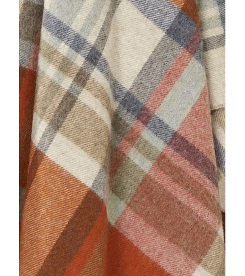 Portree Orange - Merino wool blanket Bronte by Moon best for sofa throw warm cozy soft