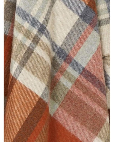 Portree arancione - Coperta di lana merino Bronte by Moon di qualità per divano coperte plaid