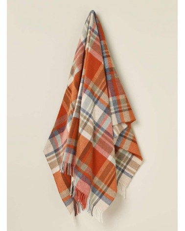 Plaid Portree Orange - Couverture en laine mérinos Bronte by Moon anglaise plaid tartan ecossais 100 laine highland