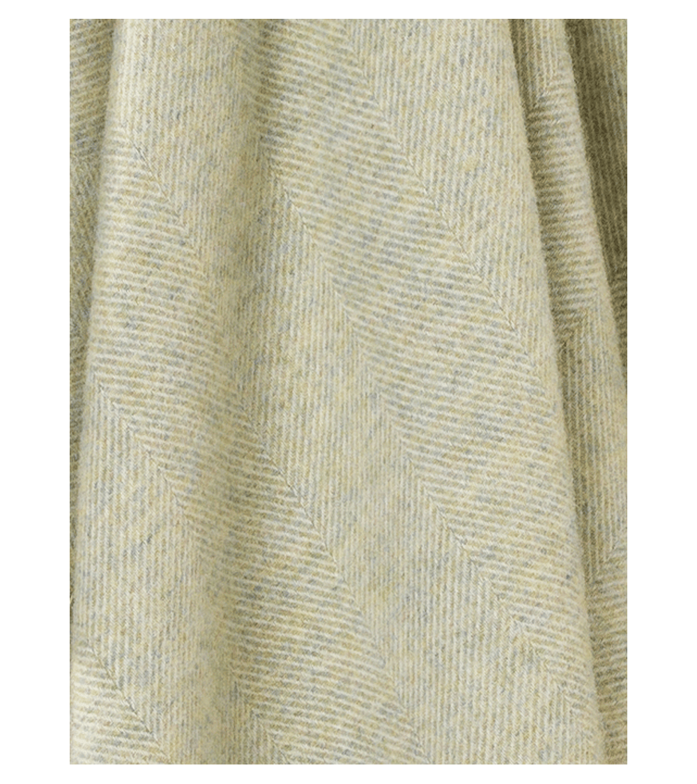 Wool Blanket HERRINGBONE Light Sage - Green Sofa Throw Bronte by Moon warm cozy soft sofa throw blanket picnic throws and bla...
