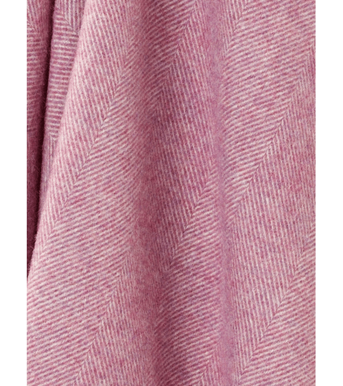 Plaid HERRINGBONE Rosa - Coperta pura lana vergine Bronte by Moon di qualità per divano coperte plaid