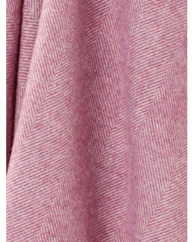 Plaid HERRINGBONE Rosa - Coperta pura lana vergine Bronte by Moon di qualità per divano coperte plaid