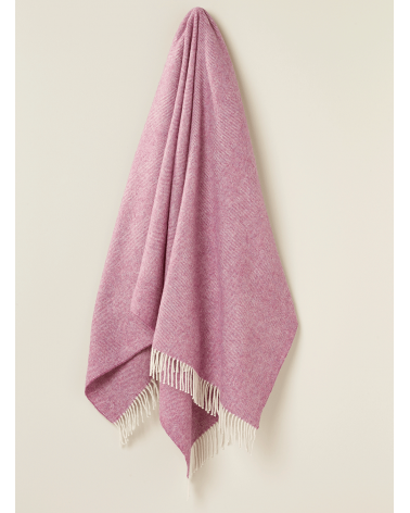 Plaid HERRINGBONE Rosa - Coperta pura lana vergine Bronte by Moon plaid per divano in lana coperta morbida letto matrimoniale...