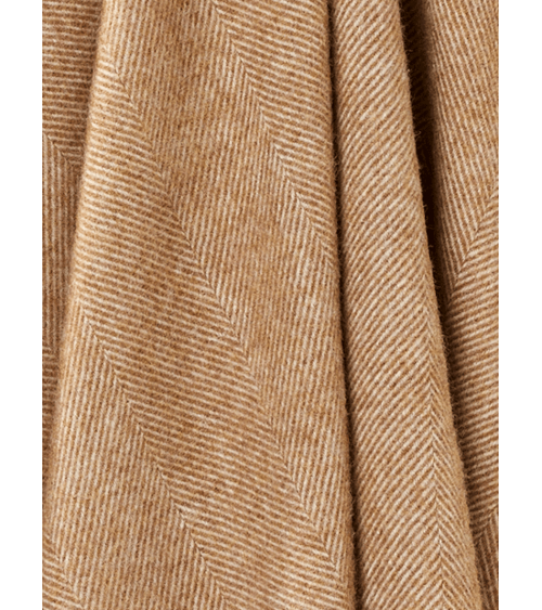 Plaid chevron HERRINGBONE camel - Couverture en laine Bronte by Moon plaide pour canapé de lit cocooning chaud