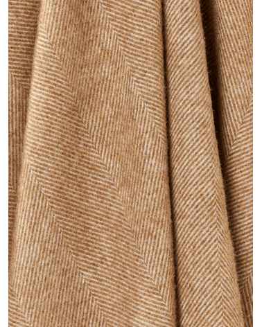 Plaid chevron HERRINGBONE camel - Couverture en laine Bronte by Moon plaide pour canapé de lit cocooning chaud