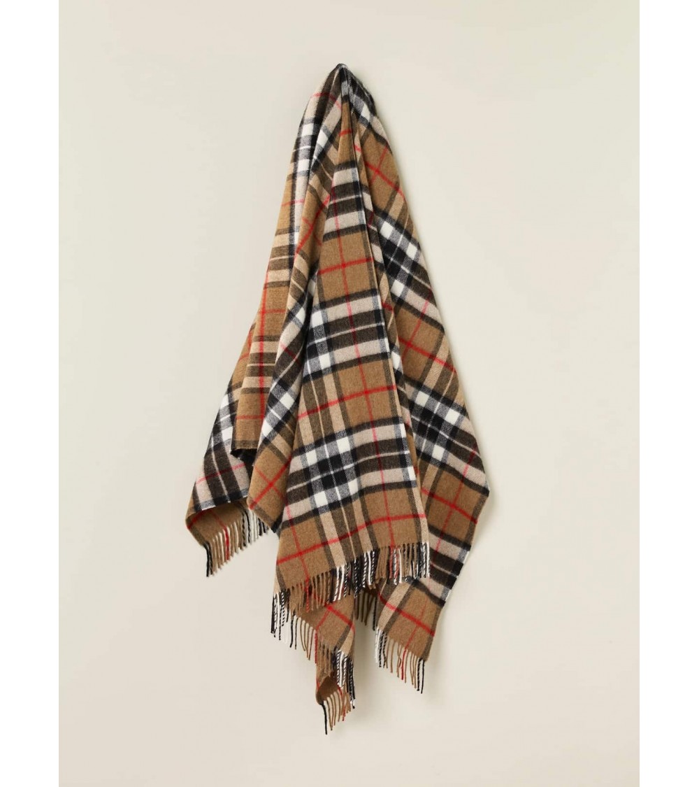 Plaid tartan Camel Stewart - Couverture douce en laine Bronte by Moon plaide pour canapé de lit cocooning chaud