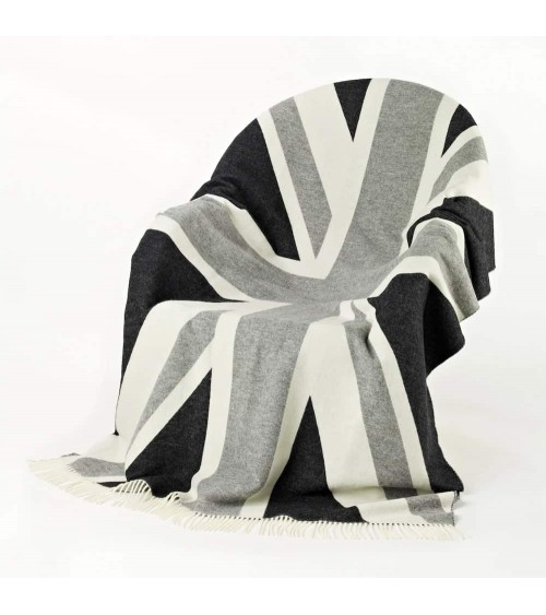 Couverture UNION JACK Mono - Plaid en laine pour canapé Bronte by Moon anglaise plaid tartan ecossais 100 laine highland