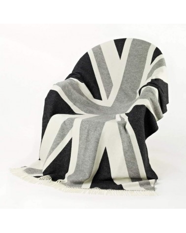 Couverture UNION JACK Mono - Plaid en laine pour canapé Bronte by Moon anglaise plaid tartan ecossais 100 laine highland